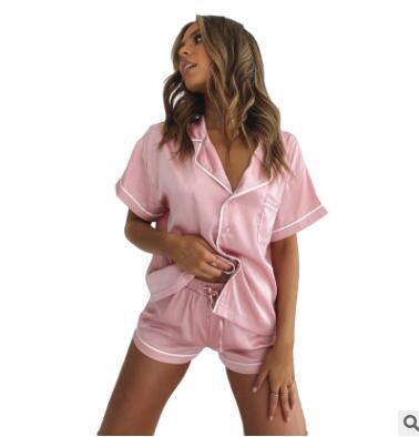 China Wholesale QUICK DRY Silk Pajamas Women's Loungewear Women's Pajamas Night Wear Satin Sleepwear for sale