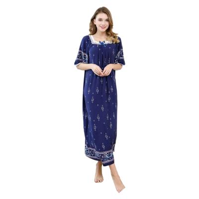 China Summer Kaftan QUICK DRY Night Wear Cute Floral Beach Dress Nightgowns For Ladies for sale