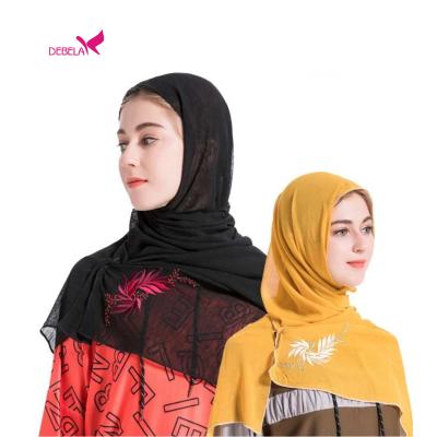 China Newest Scarf High Quality Embroidery Scarves Women Stoles Wholesale Spinning Hijab for sale