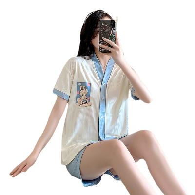 China Pajamas Summer QUICK DRY Female Shorts Sheathed Shorts Set Lovely Student Leisure Cartoon Home Clothes for sale