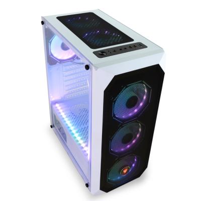 China With Fan SATISFY - Custom Desktop Gaming Case Side Window Gaming Fans K876 Computer Case White Factory for sale