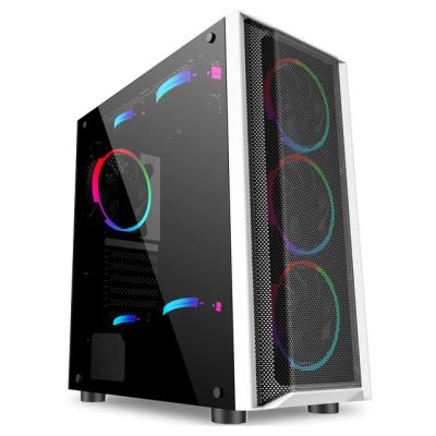 China With Fan SATISFY Mesh E-ATX ATX Best Desktop Case Gaming Computer Case With 8 RGB Fan OEM Interesting PC Tower Desktop Case for sale