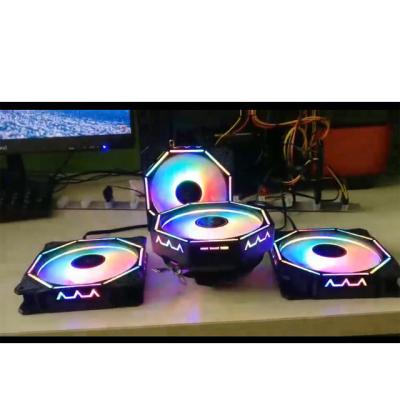 China 3 Pcs/set SATE 5V argb pwm cpu cooler cooler lit color change air cooling fan heatsink 120mm PWM RGB auto gaming cpu 4PIN 120mm for sale