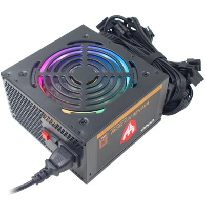 China Desktop SATE (ATX500 80+Bronze RGB) Factory Best Hot Selling Price RGB 500W 80 Plus 24 PSUs Bronze Pin PC Power Supply 500W 80+ PC for sale