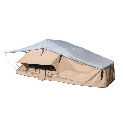 China Large Space Canvas Roof Top Tents 4x4 Offroad Camping Soft Shell Extended Type Tent for sale