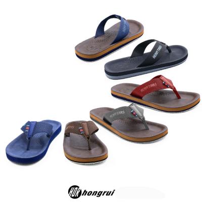 China New Arrival Fashion Trend Premium Real Summer Real Logo Mens Leather Flip Flops High Quality Leather Custom Rubber Foot Massage For Men for sale