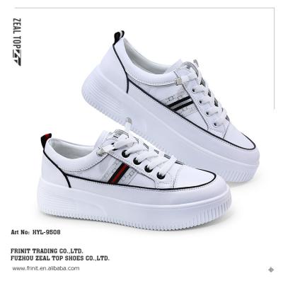 China New Arrival Factory White Women's Casual Sneakers OEM Custom Logo Sneakers Cushioning For Women And Ladies Wholesale Leather Shoes for sale