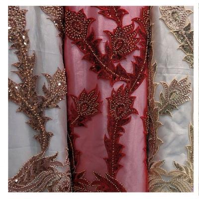 China Viable Sequin Embroidery Lace Fabric Online Wedding Dresses Fabric for sale