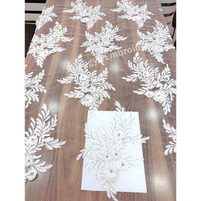 China Viable Queen Quality Bridal African Lace Fabric Cord Lace Fabric For Handbag for sale