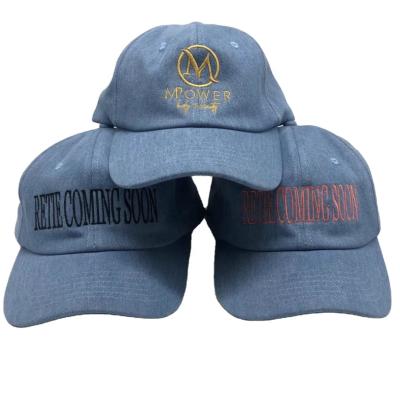 China JOINT Custom Cheap High Quality Fashion Embroidered 6 Panel Denim Dad Hat for sale