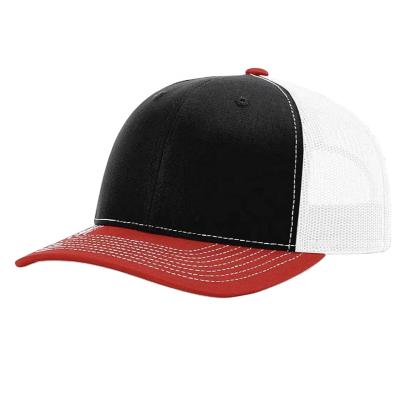 China High Quality COMMON Richardson Style Blank Snapback Hat 6 Panel Plain Black Trucker Hat for sale