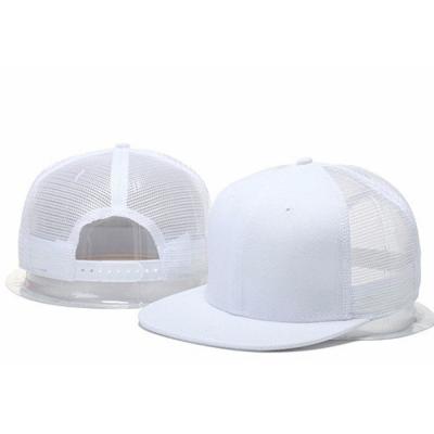 China 2022 6 COMMON High Quality Snapback Mesh Bill Panel Mens Camouflage Trucker Hat White Custom Made Flat Hats for sale