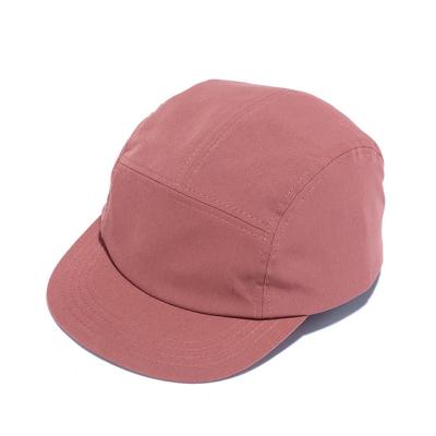 China COMMON Custom Flat Brim Nylon Cotton 5 Panel Flat Brim Hats for sale