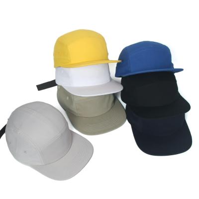 China 2022 High Quality Nylon Custom Logo Cheap Flat Brim 5 Panel Hat COMMON for sale