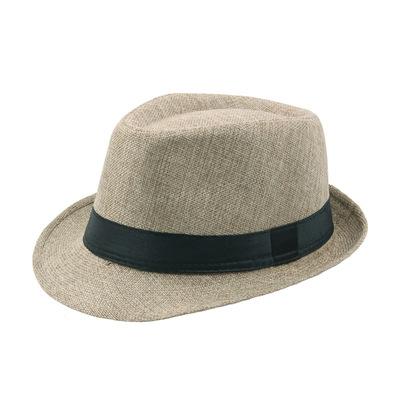 China 2021 High Quality Cheap Vintage Men's Summer Straw Felted Hat Blue Light Gray Hat for sale