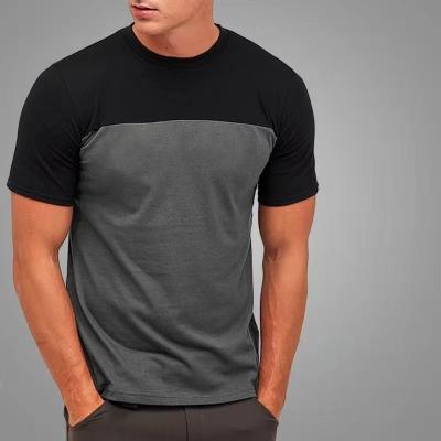 China Wholesale Anti-Shrink Clothing Anti-Shrink Plus Size Men's Shirts Contrast Color Men's T-Shirts 100% Cotton T-shirt Mens Custom Print for sale