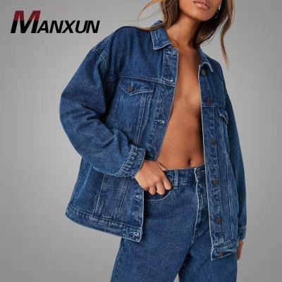 China Anti-pilling Girls Cool Anti-pilling Denim Jacket Wash Pockets Long Sleeve Streetwear Fancy Clothing Women Outwear Cotton Solid Color Jeans Coat for sale