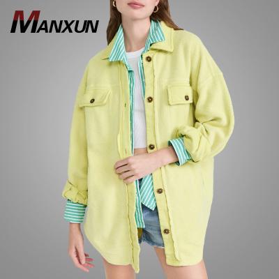 China Fashion Women's Factory Direct Sale Breathable Breathable Button Up Loose Long Jacket Jacket Fleece Oversized Coat Tops Winter Outwear 2022 for sale