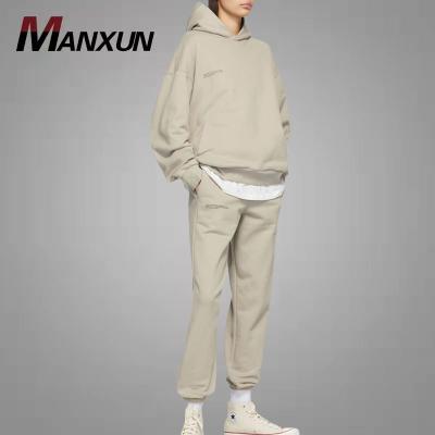 China Anti-pilling Anti-pilling White Fashion Oversized Streetwear Printed Embroidered Logo Women Tracksuit Cotton Fleece Custom High Quality Hoodies With Pants for sale