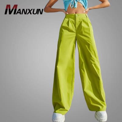 China Plus Size Anti-pilling Women's Clothing High Wide Leg Anti-pilling Pants High Quality Zipper Fly Pants Button Pocket Stylish Women Pants for sale