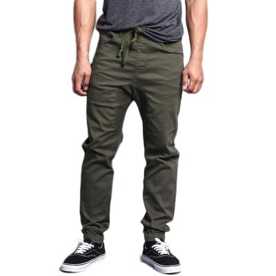 China High Quality 97% Cotton 3% Spandex Anti-pilling Men's Trotter Olive Blank Casual Twill Pants For Men for sale