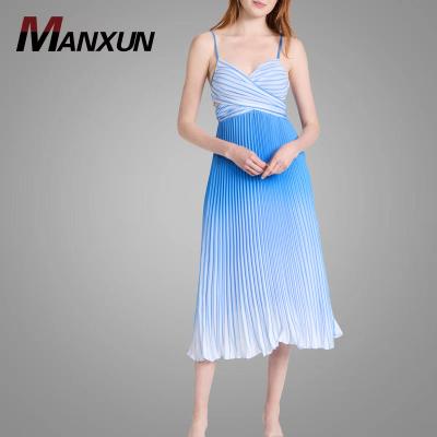 China New Arrival Strapless Anti-Static Anti-Static Women's Spaghetti Ombre Dress Dresses Ruffle Backless Ladies Casual Cut Dress For Women for sale