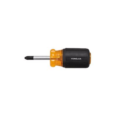 China Mini Plastic Professional Magnetic Stubby Phillips Screwdriver Precision Machined With Soft Stubby Cushion Handle #1003-PH for sale