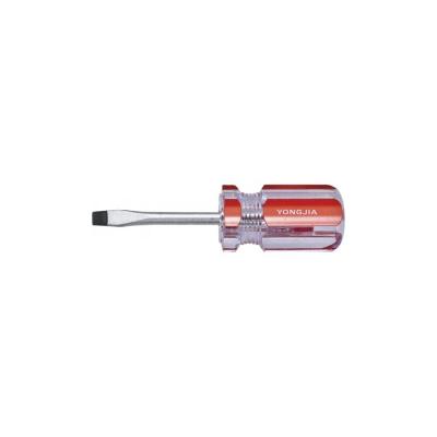 China Stubby Alloy Cross Steel Plastic Flat Crystal Screwdriver Plastic Slotted Handle model#897-Slotted Transparent Handle for sale