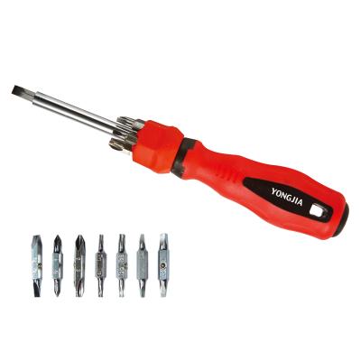 China Plastic Screwdriver and Tool in-1,Industrial Strength Bit,Multi Socket Wrench 14 in 1 Cushion Handle#2201 -14 Handle for sale