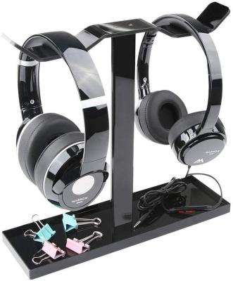 China 2020 AMEI Hot Selling Double Earphone Stand Display Rack Waterproof Acrylic Display Stand Hanger Headset Gaming Rack for sale