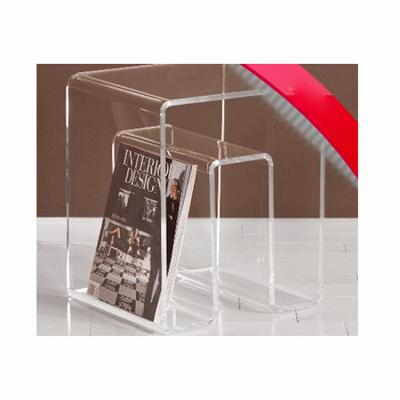 China Other OEM Supermarket Clear Acrylic New Shelf Rack Display Paper Magazine Holders for sale