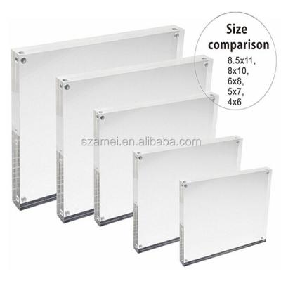 China Practical And High Quality Eco-friendly Acrylic Picture Frames Blocks 3x5 Rack Stand Display With OEM Customized for sale