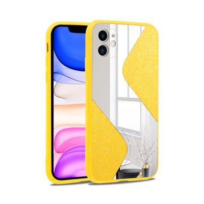 China 2020 Fashion New S Type Eco-Friendly Snap Mirror Tempered Glass Powder TPU Non-Slip Phone Case For Realme 7 pro for sale