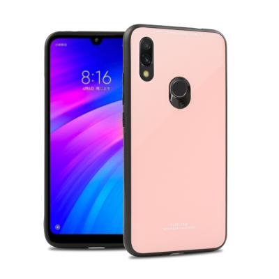 China Original Simple Classic Design Multicolor 9H Tempered Glass Phone Case For Xiaomi Redmi 7/Y3 Back Cover 100% Perfect Fit for sale