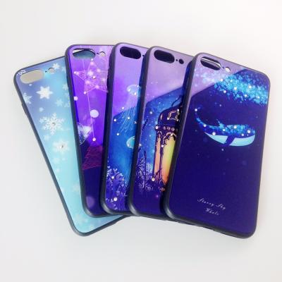 China Creative Colorful TPU+Glass Tempered Glass Phone Case OEM Design With 9h Diamond Glass Case For XIAOMI REDMI 6A for sale