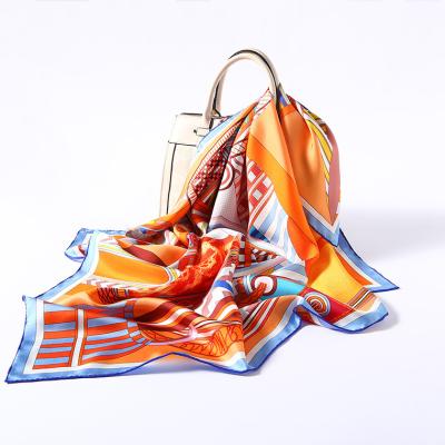 China Kerchief New model 2023Custom Digital Printing Square Silk Scarves 100% Silk Scarf for sale