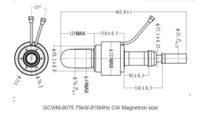 중국 75kW 915MHz CW 자전관 마이크로파 난방 소결 해빙 판매용