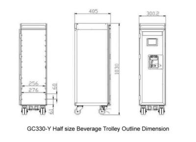 China Atlas Half Size Inflight Beverage Trolley / Aircraft Service Cart / Airplane Beverage and Food Trolley/Cart GC330-Y for sale