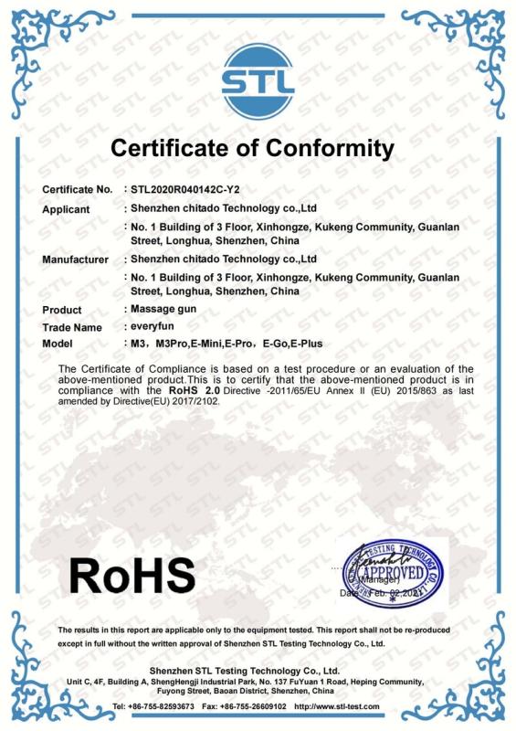 RoHS - Shenzhen Chitado Technology Co., Ltd.