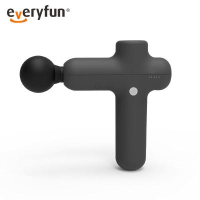 China EVERYFUN Body Massage Gun High Quality Percussion 4 Massage Heads Back Gray Massager Gun for sale