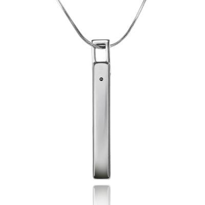 China Wedding Band CLASSIC Custom Tungsten Vertical Bar Pendant Necklace with Snake Chain Easy-to-wear for Unisex for sale