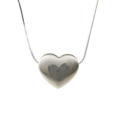 China CLASSIC Titanium Gold Plated Heart Pendant Necklace For Women Charm Custume Fingerprint Pattern With Snake Chain for sale