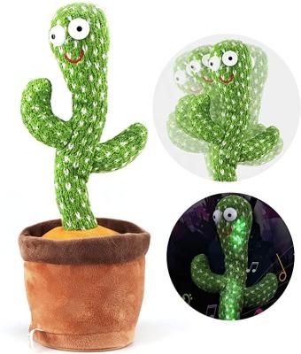 China Electronic Talking Dance Dancing Cactus Shake Repeat 120 Songs USB Stuffed Dancing Cactus Toy Stuffed Filler Toys for sale