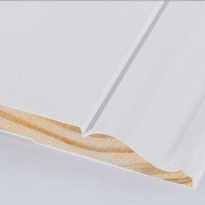 China Home Decor 9/16 x White Primed 5-1/4 Finger Joint Waterproof Wood Baseboard for sale