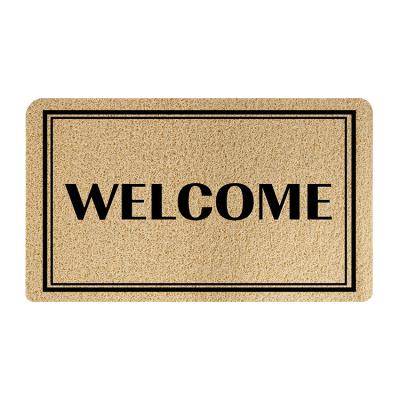 China Custom Made Washable Carpet Cheap Coir Door Coir Style Design Coconut Fiber Front Entry Floor Outdoor Mats Non Slip Washable Hello Doormats for sale