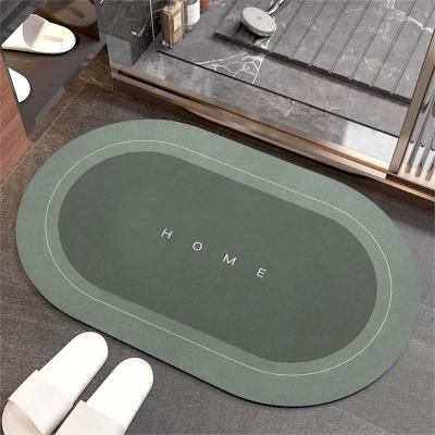 China 2021 New Anti Slip Water Absorbent Diatomaceous Earth Washable Bathroom Rug Rubber Kitchen Mat for sale