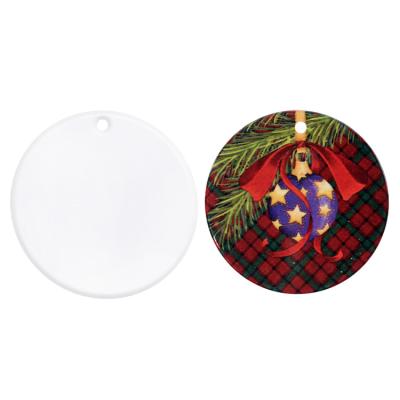 China Wholesale Home Decoration Round Maker Custom Family Decoration Printed Blank Sublimation Xmas Christmas Ornament Supplies for sale