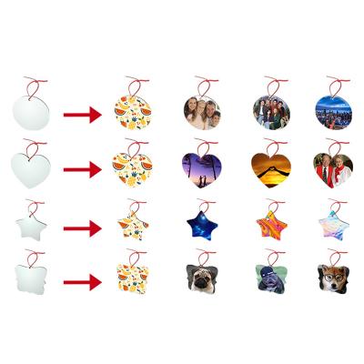 China Sublimation Wooden Blank Home MDF Christmas Decoration Double Side Hanging Round Ornament for sale