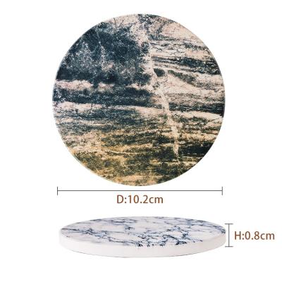 China Viable New Design Custom Pattern Printing Ceramic Marble Table Coasters Mat for sale