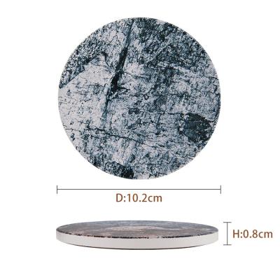 China Viable Marble Color Drinks Coaster Set Pad Table Cups Place Mat Absorbent Ceramic Mugs Coaster for sale